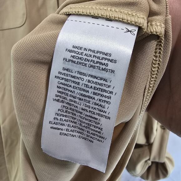 LRL Ralph Lauren Skirt Set Womens XL 2X Tan Beige Button Up Outfit Two Piece - Picture 15 of 16